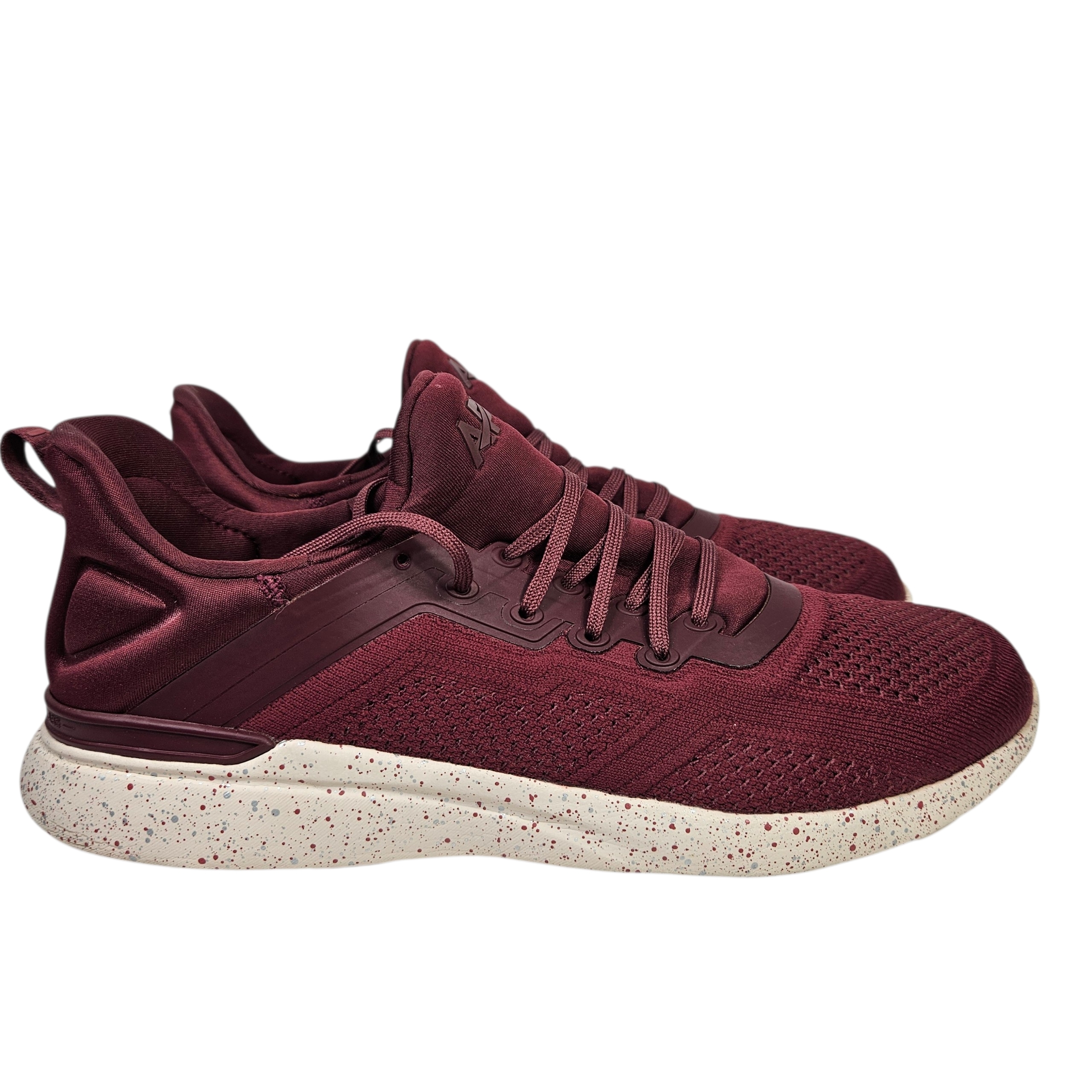 Apl Men's Burgundy Knit Lace-Up Sneakers